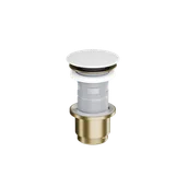 Korki do umywalek - Excellent korek klik-klak umywalkowo-bidetowy, złoty szczotkowany - miniaturka - grafika 1