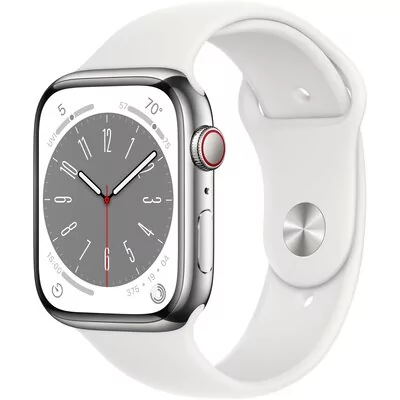 Apple Watch 8 GPS+Cellular 45mm Stalowy Biały