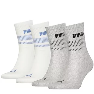PUMA Krótkie skarpety unisex (4 sztuki), szary/biały, 43-46 EU - Skarpetki damskie - miniaturka - grafika 1