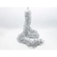 Ozdoby bożonarodzeniowe - Łańcuch choinkowy cienko cięty 10 x 200 cm srebrny - miniaturka - grafika 1