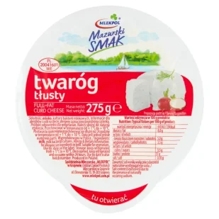 Mlekpol Mazurski Smak Twaróg tłusty 275 g - Sery - miniaturka - grafika 1