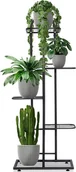 Donice - Vilde Kwietnik 5-poziomowy na doniczki metalowy czarny 107 cm - miniaturka - grafika 1