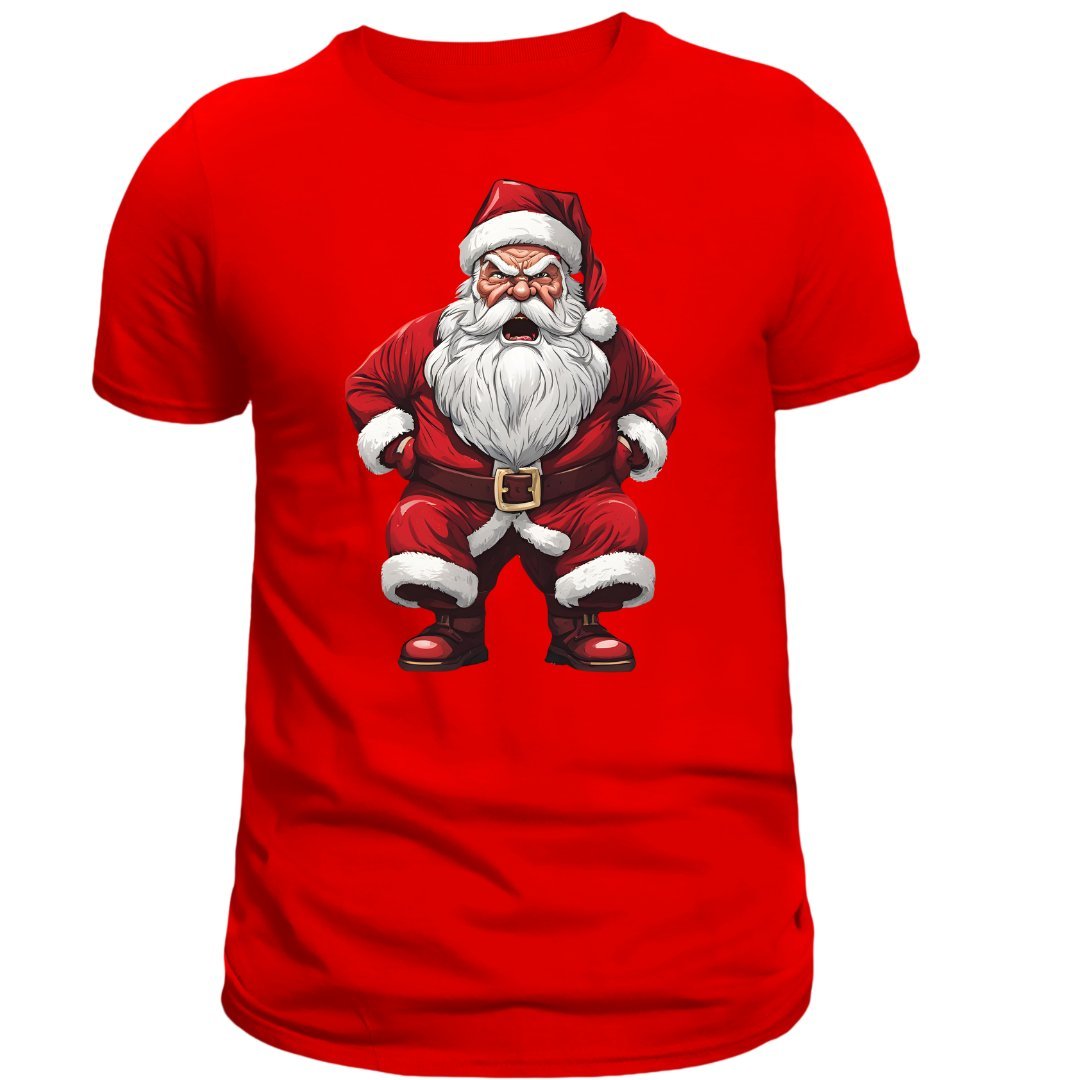 T-Shirt koszulka uniwersalna Mikołaj Święta Boże Narodzenie funny rozmiar M czerwona