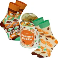 Skarpetki męskie - Skarpetki Ciekawe Na Prezent Puszka Orzeszków Bawełniane Zabawne Z Jedzeniem Rainbow Socks Peanut Box 41-46 - miniaturka - grafika 1