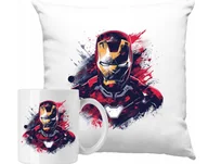 Gadżety dla niej i dla niego - ZESTAW PODUSZKA + KUBEK Iron Man Tony Stark Superbohater Pomysł Na Prezent - miniaturka - grafika 1