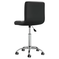 Krzesła - vidaXL Obrotowe krzesło stołowe, czarne, sztuczna skóra - miniaturka - grafika 1