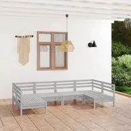 Meble ogrodowe - vidaXL 6-cz zestaw wypoczynkowy do ogrodu biały drewno sosnowe 3083395 - miniaturka - grafika 1