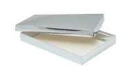 Opakowania i torebki na prezenty - Pudełko Laminowane 350x240x40mm, srebrne - miniaturka - grafika 1