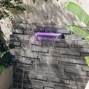 Fontanny ogrodowe - Lumarko Wylewka do wodospadu z oświetleniem RGB LED, akrylowa, 45 cm - miniaturka - grafika 1