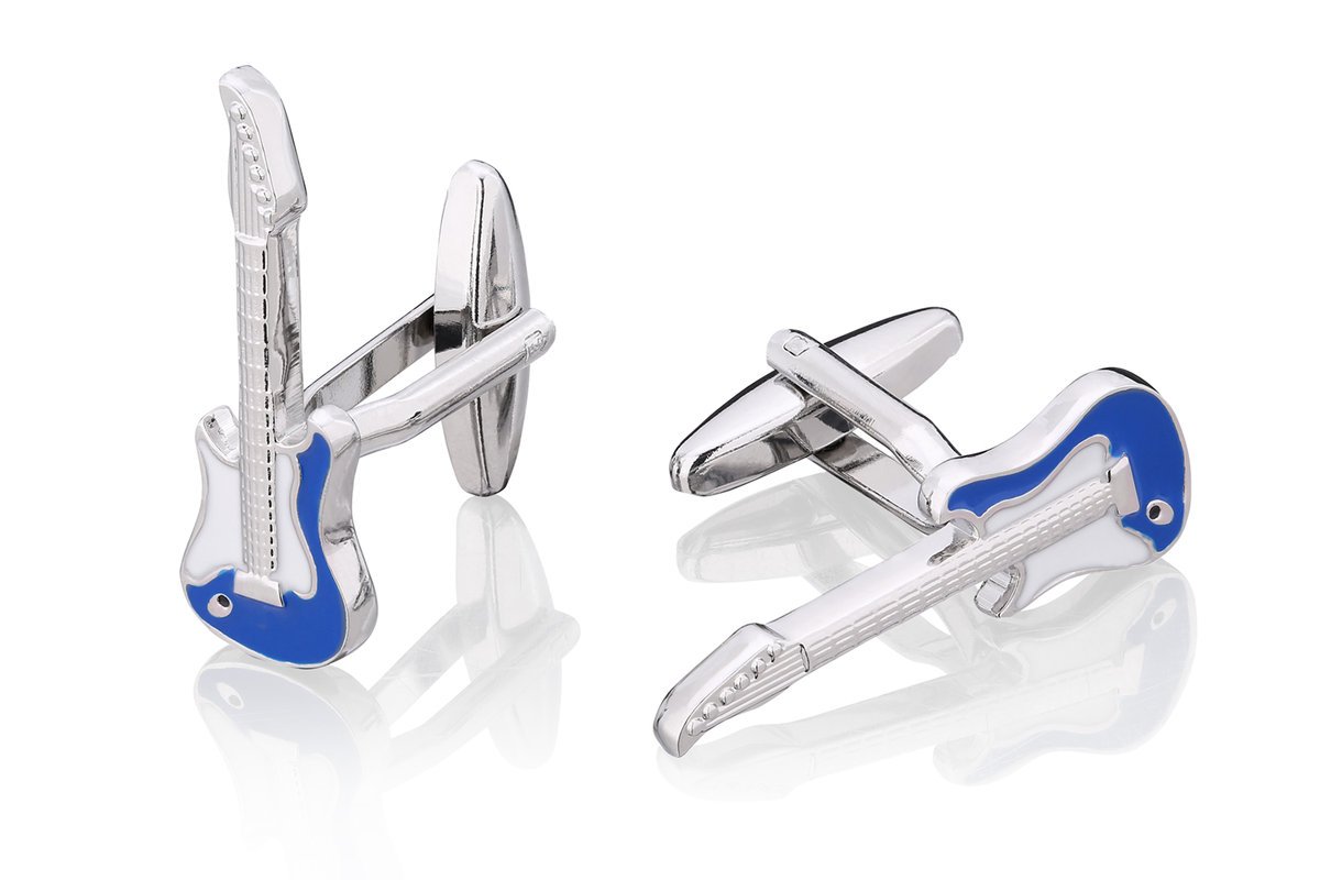 Spinki do mankietów X2 Niebieskie Gitary