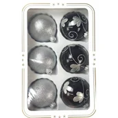 Bombki - Choinkowe Bombki Szóstka czarno-srebrne jak w opisie - miniaturka - grafika 1