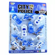 Samochody i pojazdy dla dzieci - POLICJA SAMOCHODY ZESTAW AUTEK 12SZT - miniaturka - grafika 1