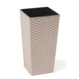 Doniczka FINEZJA ECO 25 x 25 rattan biały Lamela - Donice - miniaturka - grafika 1