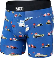 Majtki męskie - SAXX Bokserki męskie szybkoschnące SAXX VIBE Boxer Brief - pojazdy - niebieskie S - miniaturka - grafika 1