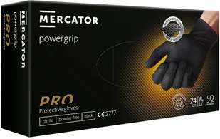 Mercator Medical, Powergrip, rękawiczki ochronne Black, rozmiar XXL, 50 szt. - Rękawiczki jednorazowe - miniaturka - grafika 1