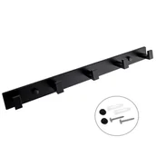 Wieszaki łazienkowe - Wieszak na ubrania na ścianę czarny aluminiowy haczyk loft - Yoka - miniaturka - grafika 1