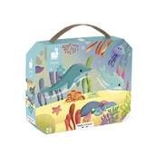 Puzzle - Janod Puzzle panoramiczne w walizce Morskie stworzenia 36 elementów 4+ Made in France - miniaturka - grafika 1