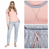 Piżamy damskie - CORNETTE Piżama Damska 634/60 Bawełniana Różowa Rozmiar 2XL - miniaturka - grafika 1