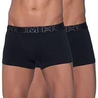 Spodenki damskie - HOM Męskie szorty H01, zestaw 2 szt., bokserki basic, miękka bawełna, czarne, czarny, XXL - miniaturka - grafika 1
