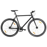 Rowery - vidaXL Rower single speed, czarny 700c, 55 cm - miniaturka - grafika 1