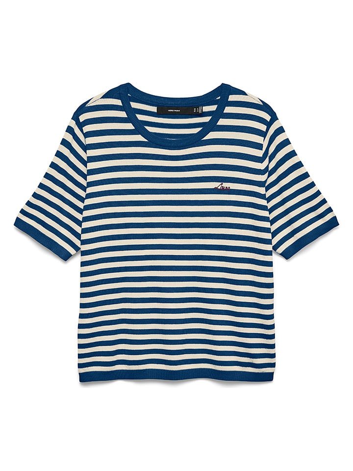 Vero Moda Sweter w kolorze granatowo-białym