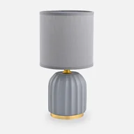 Lampy stojące - Szara lampka nocna ze złotymi dekoracjami HS8723-GR z serii STOŁOWA - miniaturka - grafika 1