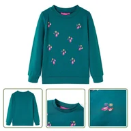 Bluzy dla dziewczynek - Bluza dziecięca - ciemnozielona - 92 - Bluza Dziecięca - miniaturka - grafika 1