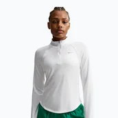 Bluzy sportowe damskie - Bluza do biegania damska Nike Tempo Swoosh Run Dri-Fit 1/4-Zip white/black - miniaturka - grafika 1