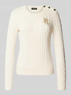 Swetry damskie - Sweter z dzianiny z wyhaftowanym logo model ‘MONTIVA’ - grafika 1