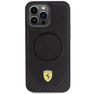 Etui Ferrari Carbon Metal Logo MagSafe na iPhone 15 Pro Max - czarne - Etui i futerały do telefonów - miniaturka - grafika 3