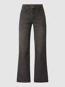 Spodnie damskie - Jeansy z wysokim stanem o kroju wide fit z dodatkiem streczu model ‘Leah’ - miniaturka - grafika 1