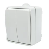 Wyłączniki światła i elektryczne - Łącznik świecznikowy Aqua Plus IP54 biały - miniaturka - grafika 1