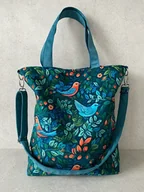 Torebki damskie - Torba na ramię XXL - print ptaszki - miniaturka - grafika 1