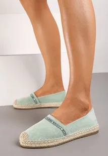Zielone Espadryle z Plecioną Podeszwą i Noskiem Effily - Espadryle damskie - miniaturka - grafika 1