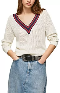 Swetry damskie - Pepe Jeans Damski sweter Taytum, biały, S, biały, S - grafika 1