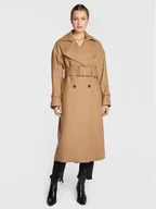 Płaszcze damskie - IRO Płaszcz wełniany Kealia AR037 Brązowy Regular Fit - miniaturka - grafika 1