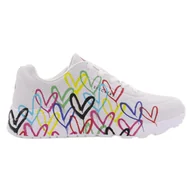 Buty trekkingowe damskie - Buty na co dzień damskie SKECHERS UNO LITE SPREAD THE LOVE - miniaturka - grafika 1