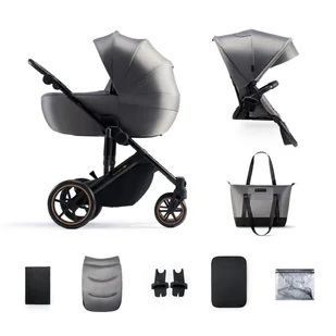 Kinderkraft, Prime 2, wózek wielofunkcyjny, 2w1, Shadow Grey - Wózki dziecięce - miniaturka - grafika 1