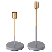 Świeczniki - Świeczniki metalowe na jedną świecę TELMO, 2 sztuki - miniaturka - grafika 1