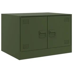 vidaXL Stolik kawowy oliwkowozielony 67x50x44 cm stalowy - Ławy i stoliki kawowe - miniaturka - grafika 1