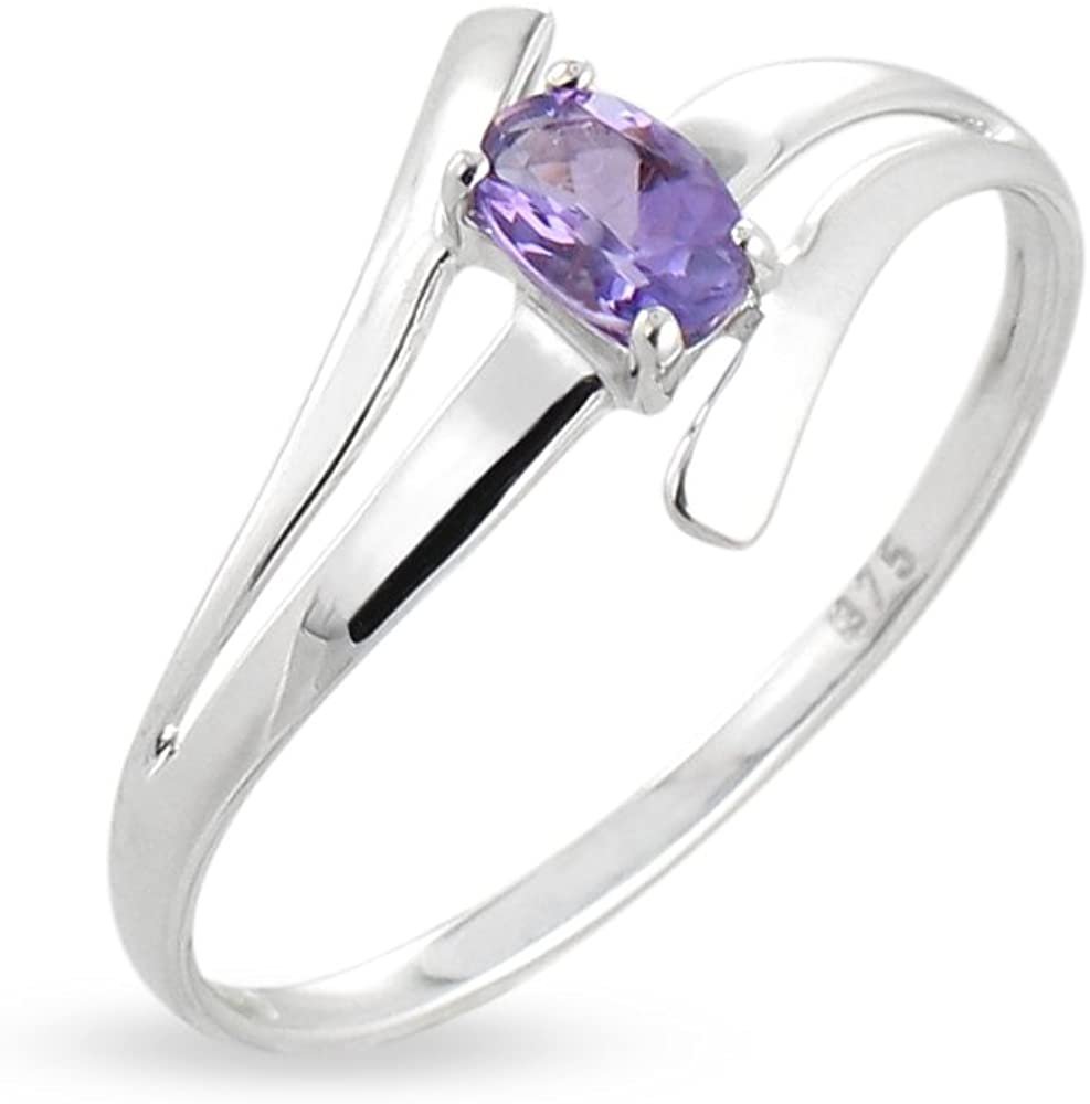 Damski Pierścionek Białe Złoto 375 Ametyst r. 9