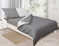 Pościel - Matex Pościel satynowa 160x200 Double Face grafitowa biała 44+01 jednobarwna - miniaturka - grafika 1