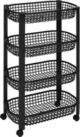 Wózki kuchenne - Wózek kuchenny na kółkach BASKET, plastikowy, 46,5 x 25,5 x 79 cm - miniaturka - grafika 1