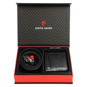 Paski - Pierre Cardin męski zestaw skórzany portfel i pasek do spodni na prezent - miniaturka - grafika 1