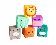 Zabawki do kąpieli - PISZCZKI, ZABAWKI DO KĄPIELI KOSTKI ZWIERZAKI 6SZT - miniaturka - grafika 1