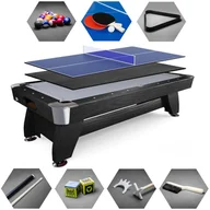 Stoły bilardowe i akcesoria - Stół bilardowy spływowy Vip Extra 9 FT czarno szary z nakładką ping-pong blat - miniaturka - grafika 1