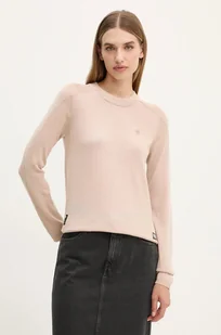 G-Star Raw sweter wełniany damski kolor beżowy lekki D25509-D847 - Swetry damskie - miniaturka - grafika 1