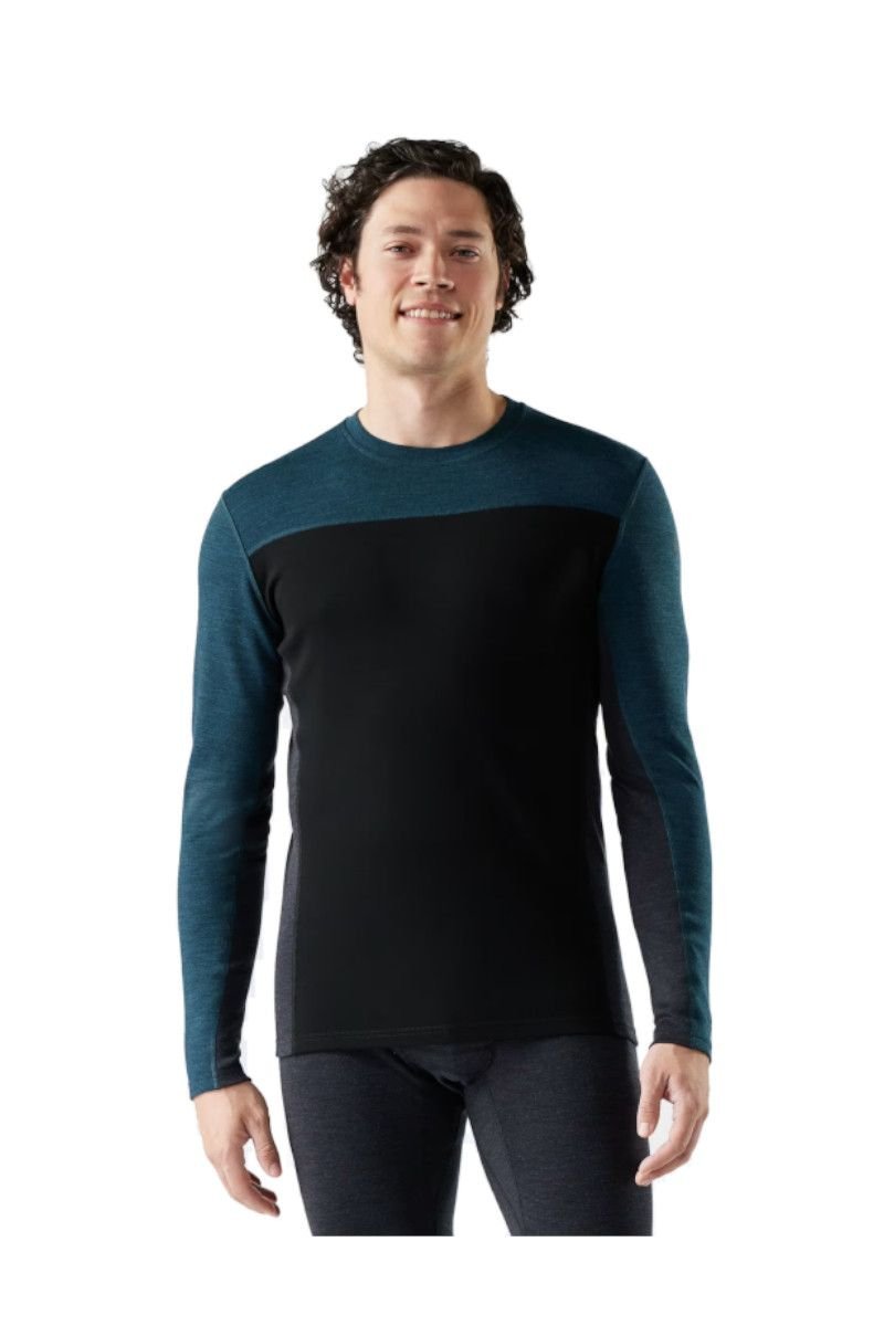 Smartwool Koszulka termoaktywna męska Classic Thermal Merino Base Layer Colorblock Crew Boxed czarna L