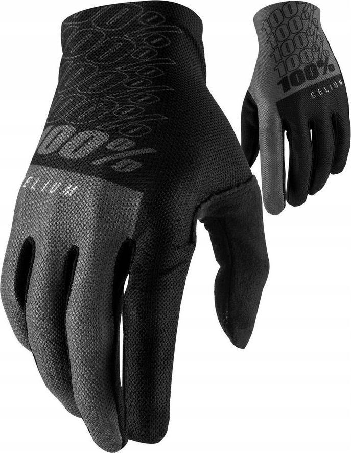 100% Rękawiczki 100% CELIUM Glove black grey r. L STO-10005-057-12
