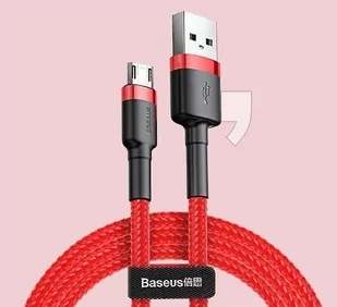 Kabel USB Baseus cafule CAMKLF-B09 USB Micro USB 1m kolor czerwony - Kable komputerowe i do monitorów - miniaturka - grafika 2